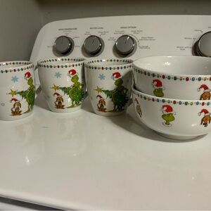 The Grinch mugs and cereal bowls